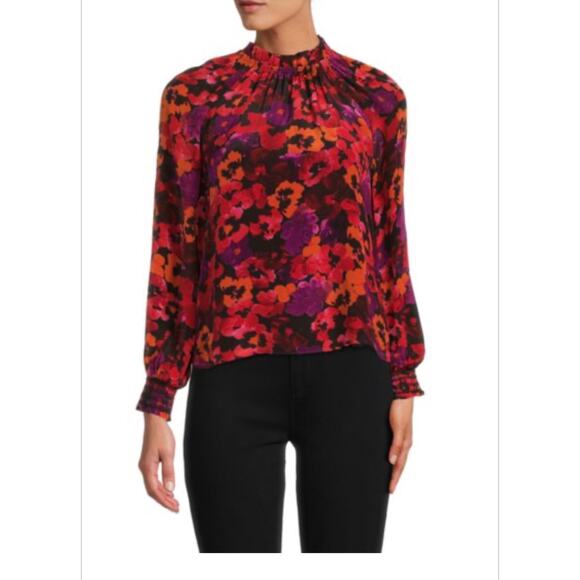 SAYLOR Beck red Floral Blouse size small - Picture 1 of 11
